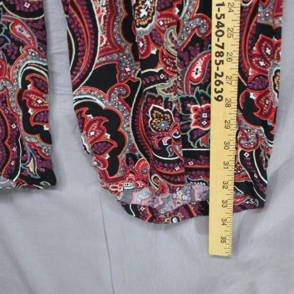 J.Jill Loose Fit Leggings Paisley Design Black & Purple Women Size | XL - Picture 5 of 10